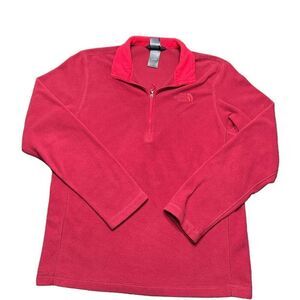 The North Face Fleece 1/4 Zip Pullover Mens S Red Outdoors Preppy